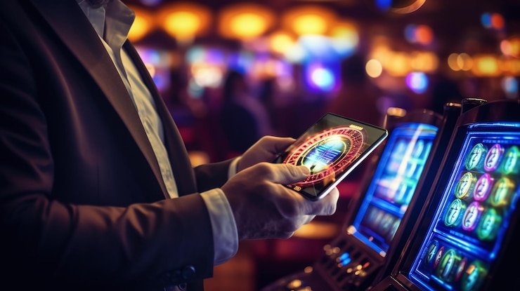 Antarmuka aplikasi mobile persidentoto menampilkan permainan slot dan meja casino langsung